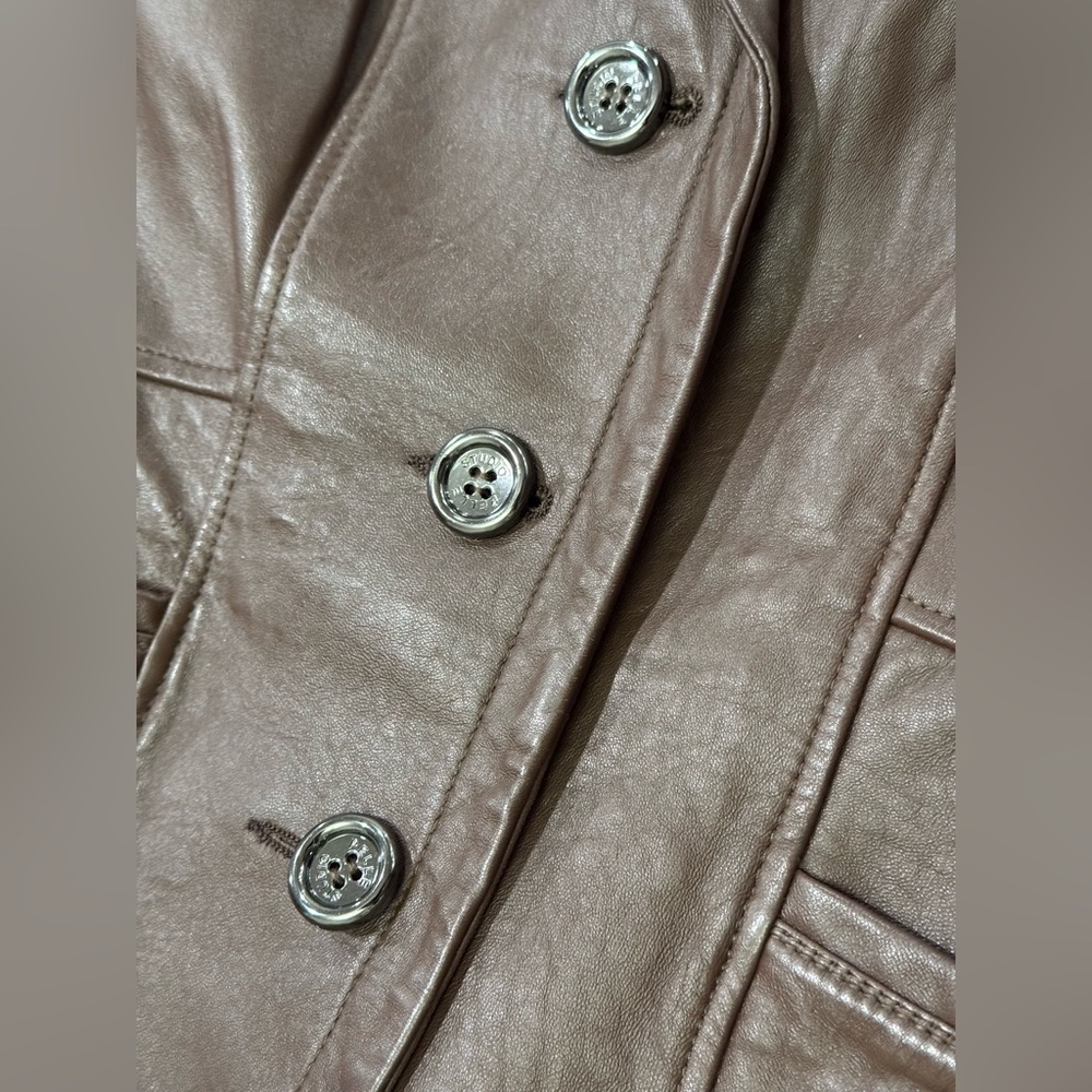 Vintage PELLE Studios Brown Buttery Soft Leather Jacket Size S - Picture 3 of 7